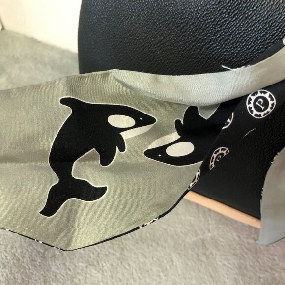 Parazul Orca Scarf Cross Body Bag Leather Purse Black & Tan - Picture 7 of 14